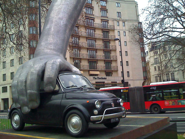 Car Sculpture outside The Dorchester